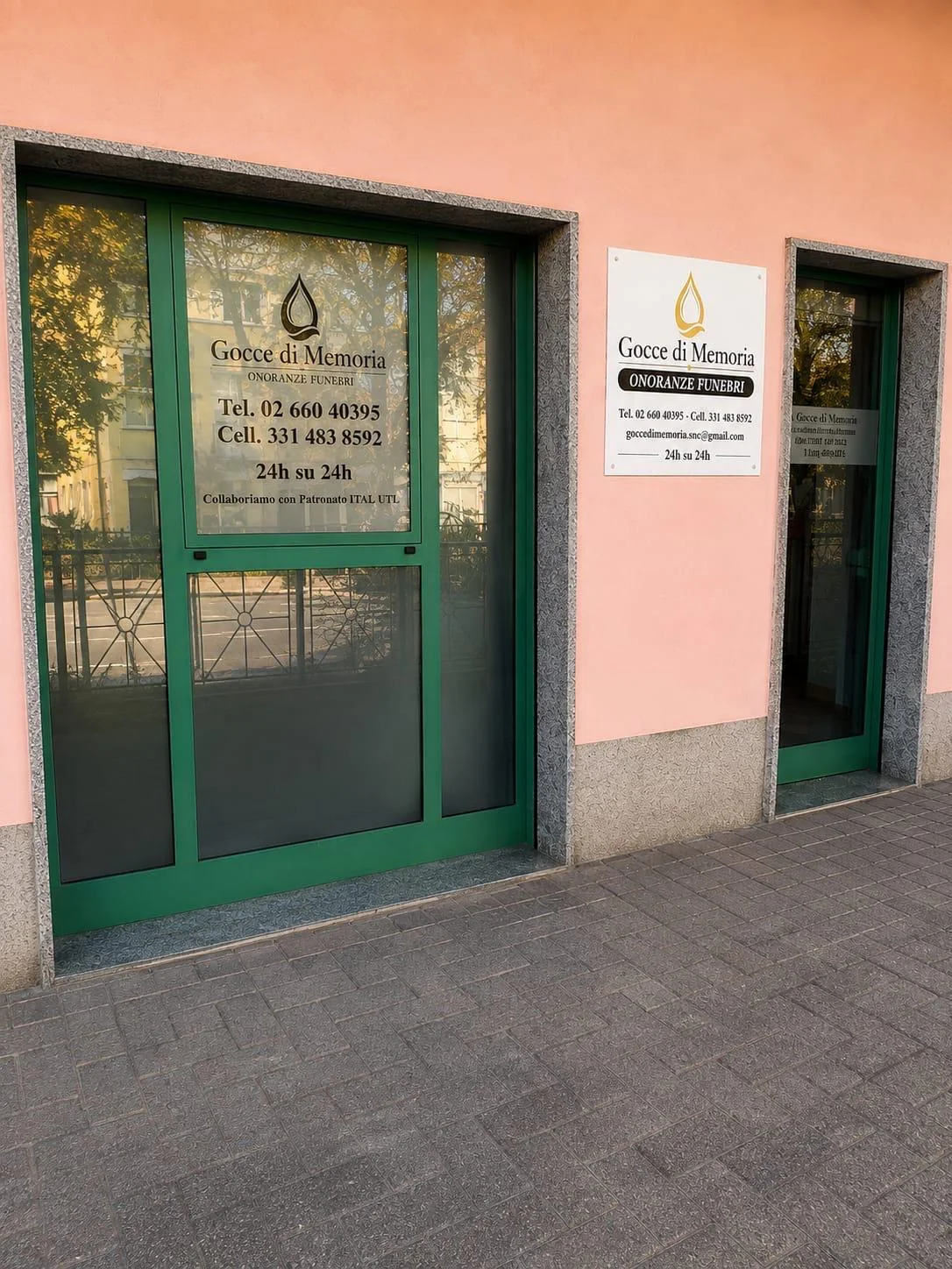 Ingresso della sede Gocce di Memoria a Lomazzo